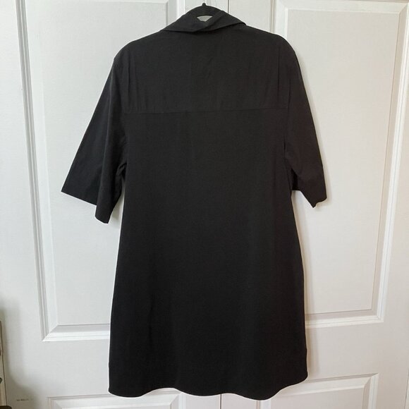 COS Oversized Open Collar Shirt Dress Womens Black Neutral Minimalist - Picture 8 of 13